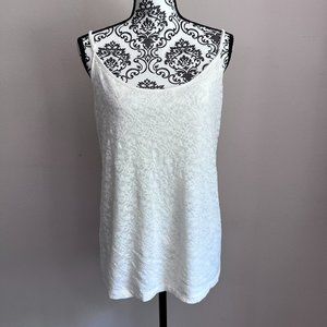 Ann Taylor LOFT Adjustable Strap Lace Front Cami Tank Top - Ivory - Size XL